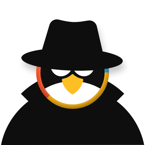 The Go Incognito penguin — fedora and trench coat